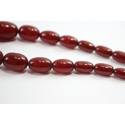 200 - Cherry Amber Bakelite Graduated Necklace