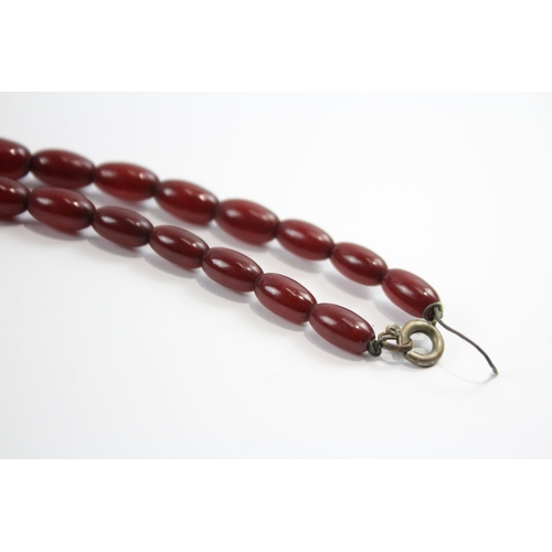 200 - Cherry Amber Bakelite Graduated Necklace