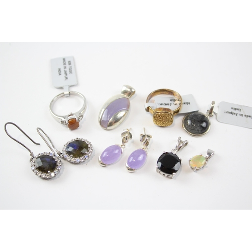 213 - A Collection Of Silver Gemstone Jewellery Including Tggc