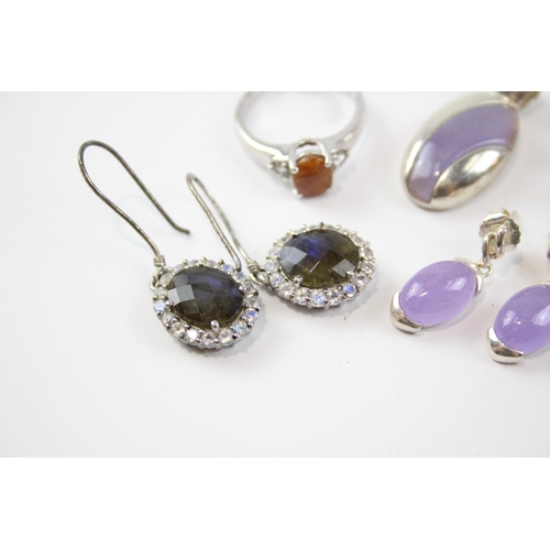 213 - A Collection Of Silver Gemstone Jewellery Including Tggc