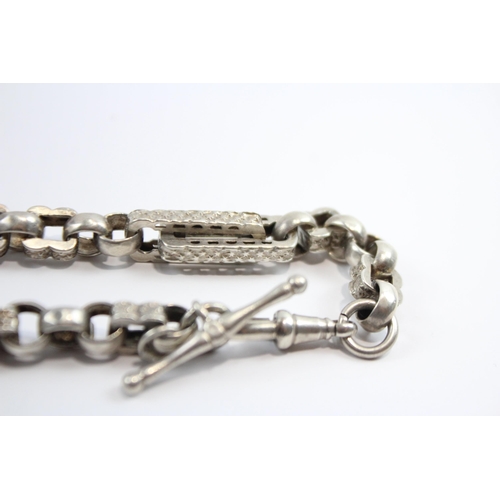 215 - Silver Antique Watch Chain Bracelet Conversion