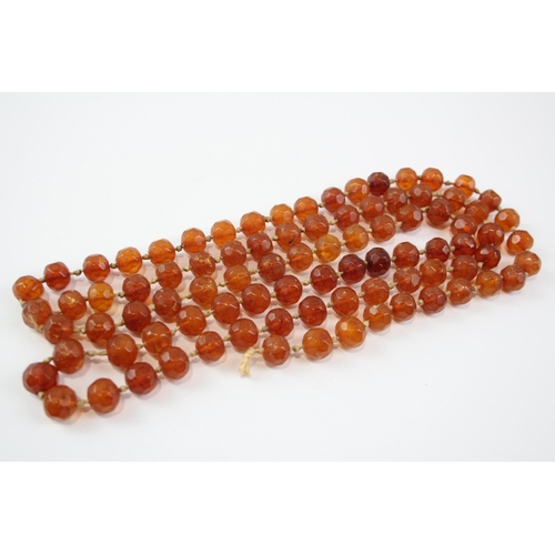 216 - An Antique Amber Necklace For Restringing