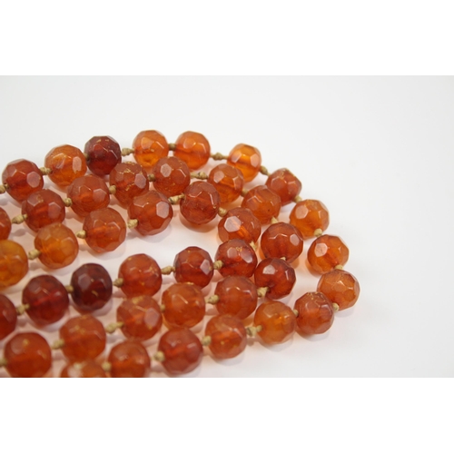 216 - An Antique Amber Necklace For Restringing