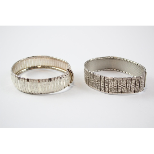 232 - Two Silver Engraved Panel Bracelets