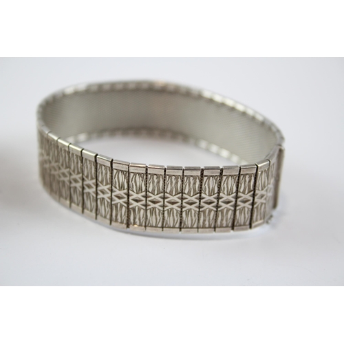 232 - Two Silver Engraved Panel Bracelets