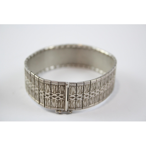 232 - Two Silver Engraved Panel Bracelets