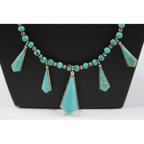 233 - Silver Native American Necklace Set With Turquoise By Sundance Jewellery Company