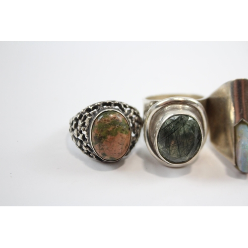 236 - A Collection Of Modernist/Mid-Century Rings Including Opal