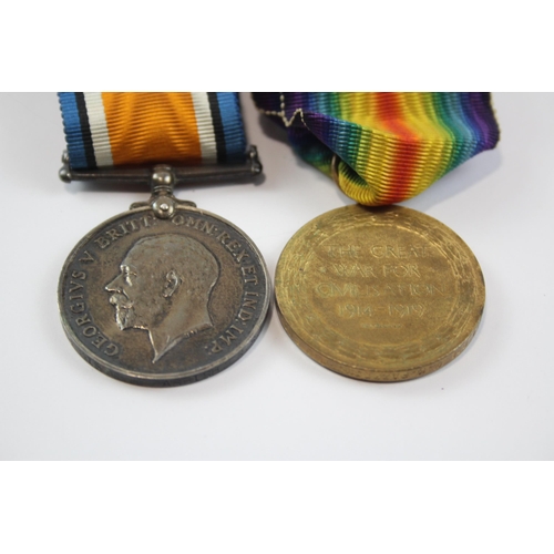 239 - WW1 Medal Pair & Original Ribbons 46864 Pte G.H. Parrish R. Scots Fusiliers