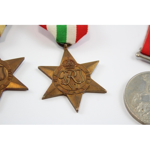 247 - 4 x WW2 Medals Inc Atlantic, Africa, Italy Stars, Etc