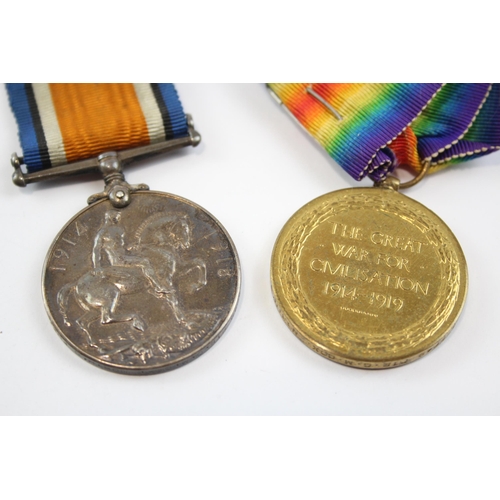 248 - WW1 Medal Pair & Original Ribbons TR5-5049 Pte C.M Cox Northumberland Fusiliers