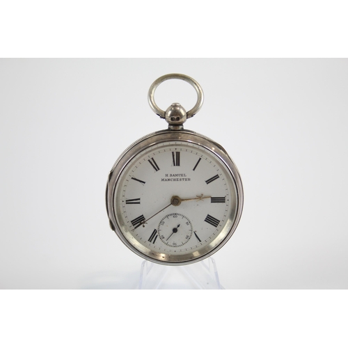 257 - H. SAMUEL STERLING SILVER Cased Men's Vintage POCKETWATCH Key-wind WORKING