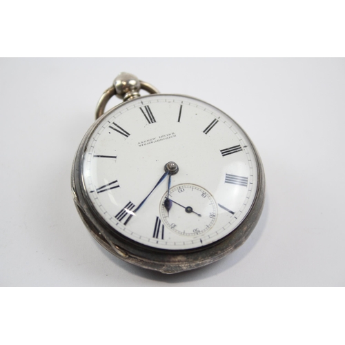 258 - STERLING SILVER Cased Men's Antique Fusee POCKET WATCH Key-Wind WORKING