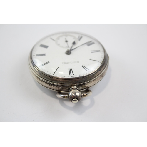 258 - STERLING SILVER Cased Men's Antique Fusee POCKET WATCH Key-Wind WORKING