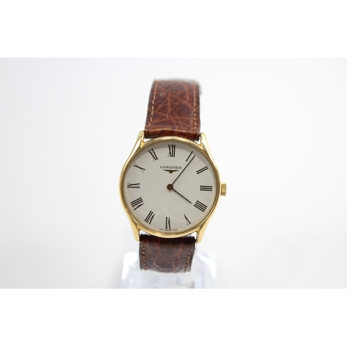 282 - LONGINES Men's Vintage Gold Tone Dress Style WRISTWATCH Hand-wind WORKING