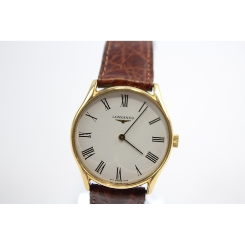 282 - LONGINES Men's Vintage Gold Tone Dress Style WRISTWATCH Hand-wind WORKING