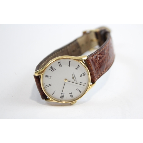 282 - LONGINES Men's Vintage Gold Tone Dress Style WRISTWATCH Hand-wind WORKING