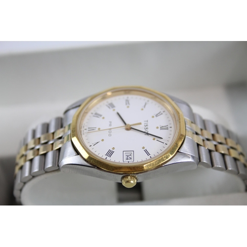 288 - TISSOT PR100 Men's Two Tone WRISTWATCH Quartz WORKING Boxed