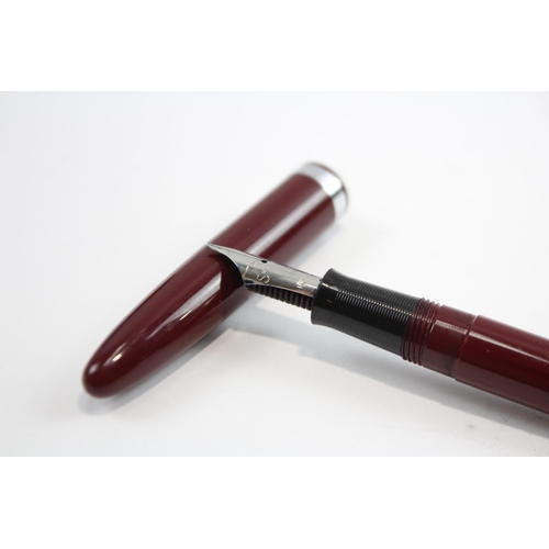 292 - Vintage SHEAFFER Snorkel Burgundy FOUNTAIN PEN w/ Steel Nib WRITING