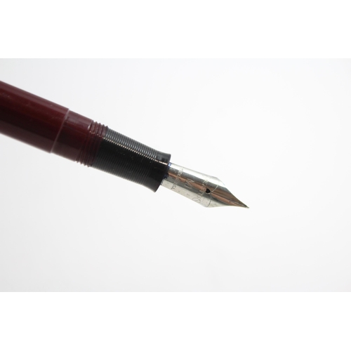 292 - Vintage SHEAFFER Snorkel Burgundy FOUNTAIN PEN w/ Steel Nib WRITING