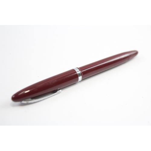 292 - Vintage SHEAFFER Snorkel Burgundy FOUNTAIN PEN w/ Steel Nib WRITING