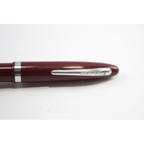 292 - Vintage SHEAFFER Snorkel Burgundy FOUNTAIN PEN w/ Steel Nib WRITING