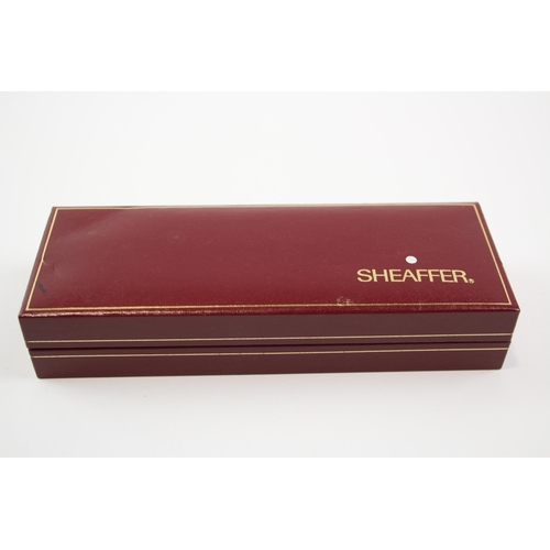 301 - Vintage Sheaffer Snorkel Burgundy Fountain Pen w/ Steel Nib, Pencil, Box Etc