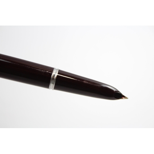 306 - Vintage PARKER 51 Burgundy FOUNTAIN PEN w/ Brushed Steel Cap WRITING