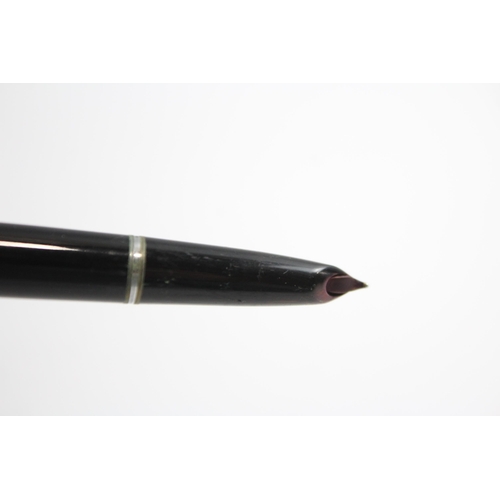 311 - Vintage PARKER 51 Black FOUNTAIN PEN w/ Brushed Steel Cap WRITING