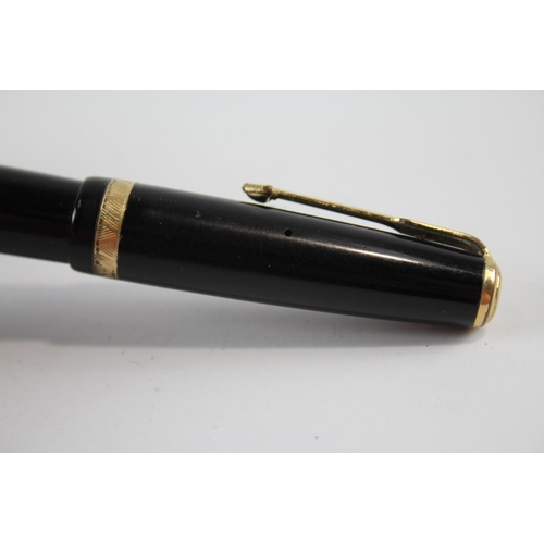 315 - Vintage PARKER Duofold Black FOUNTAIN PEN w/ 14ct Gold Nib WRITING