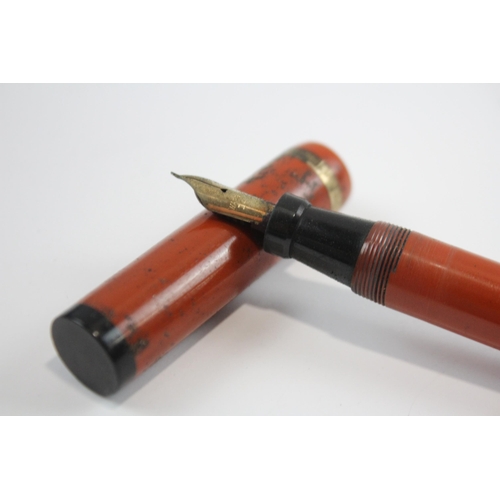 325 - Vintage Duofold The Big Red Orange Fountain Pen w/ 14ct Gold Nib