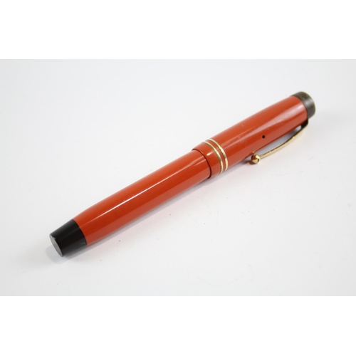 326 - Vintage Duofold The Big Red Orange Fountain Pen w/ 14ct Gold Nib WRITING