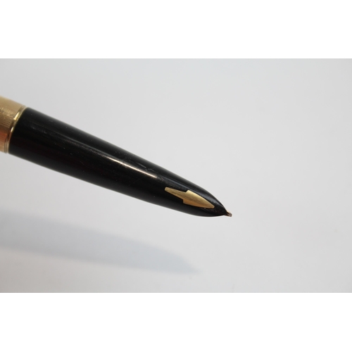 338 - Vintage PARKER 61 Gold Plated Fountain Pen w/ 14ct Gold Nib WRITING (23g)