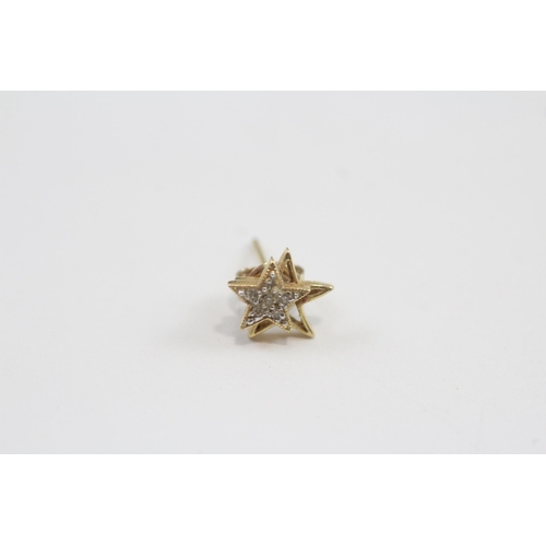 34 - 9ct Gold Diamond Star Stud Earrings (1.1g)