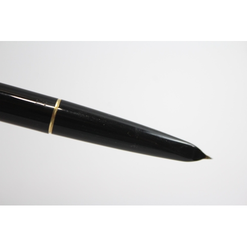 343 - Vintage PARKER 61 Black Fountain Pen w/ Gold Plate Cap Etc WRITING