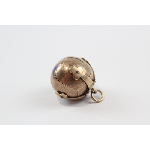 51 - 9ct Gold & Silver Masonic Puzzle Ball Pendant (9.8g)