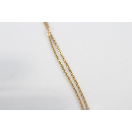 66 - 9ct Yellow And White Gold Diamond Bypass Pendant On Chain (2.6g)