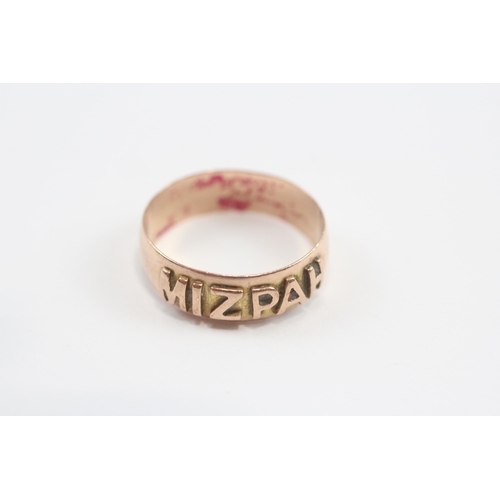 67 - 9ct gold MIZPAH ring (2.3g) Size  J 1/2