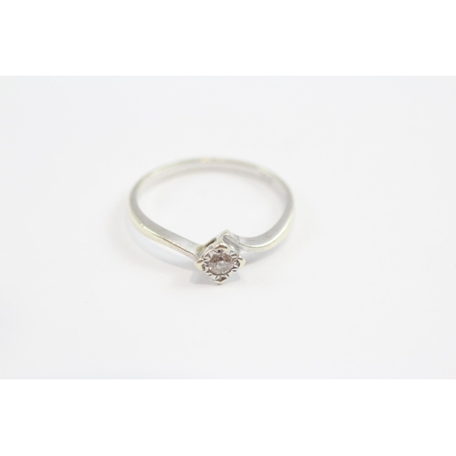 74 - 9ct White Gold Diamond Solitaire Ring (1.7g) Size  N 1/2