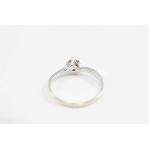 74 - 9ct White Gold Diamond Solitaire Ring (1.7g) Size  N 1/2