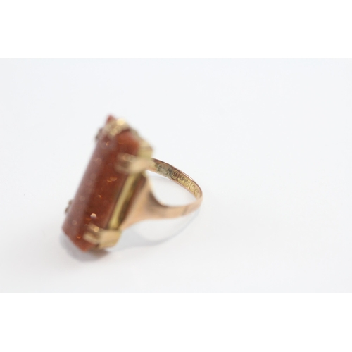 88 - 9ct Gold Antique Faux Sunstone Set Cocktail Ring (4.3g) Size  I