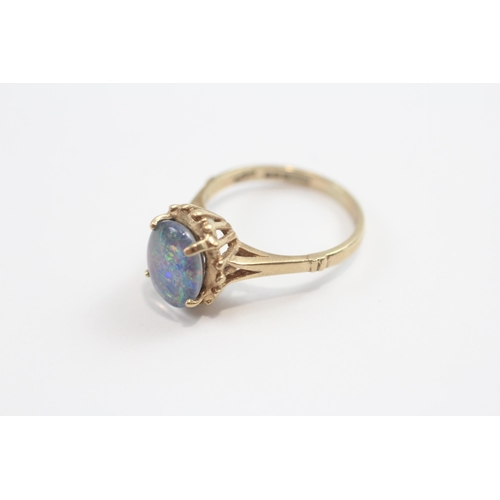 92 - 9ct Gold Opal Triplet Single Stone Ring (2.9g) Size  M