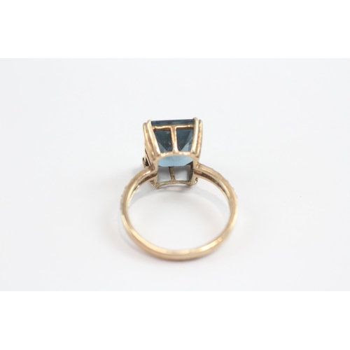 96 - 9ct Gold Topaz And Diamond Cocktail Ring (3.6g) Size  N 1/2