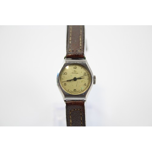 283 - OMEGA Women's Vintage Military Style WRISTWATCH Hand-wind WORKING