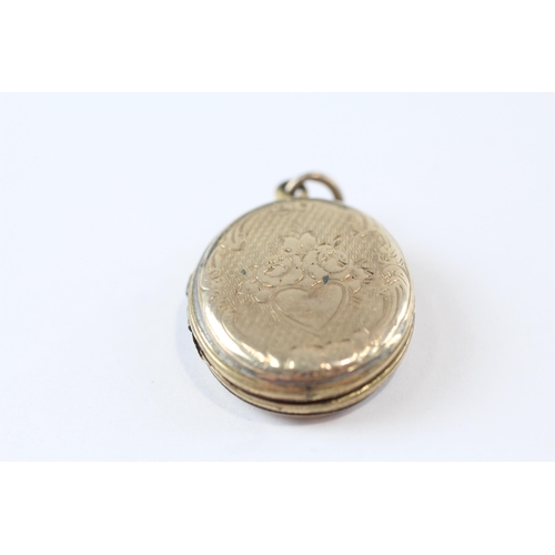 109 - 2 X 9ct Gold Back And Front Antique Engraved Lockets (15.7g)