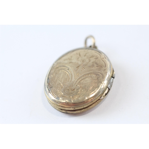 109 - 2 X 9ct Gold Back And Front Antique Engraved Lockets (15.7g)