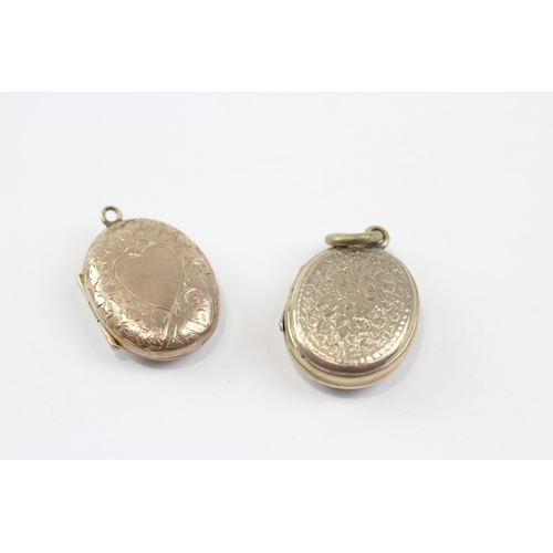 110 - 2 X 9ct Gold Back And Front Antique Lockets (9.1g)