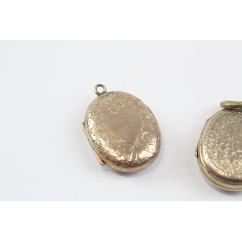 110 - 2 X 9ct Gold Back And Front Antique Lockets (9.1g)