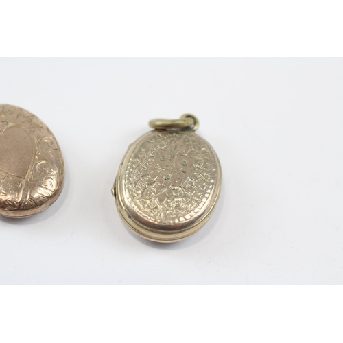 110 - 2 X 9ct Gold Back And Front Antique Lockets (9.1g)