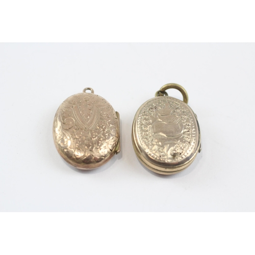 110 - 2 X 9ct Gold Back And Front Antique Lockets (9.1g)